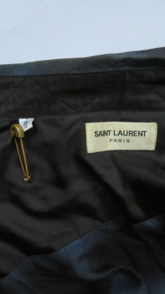 Saint Laurent Paris AW13 Blue Plaid Checkered Shirt