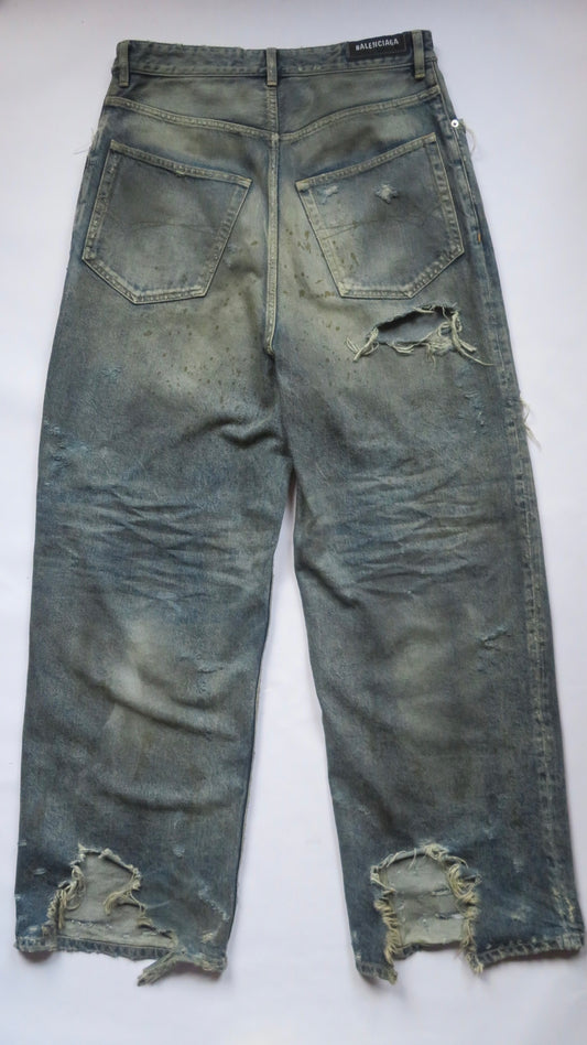 Balenciaga SS23 Mudshow Oil Spill Distressed Denim
