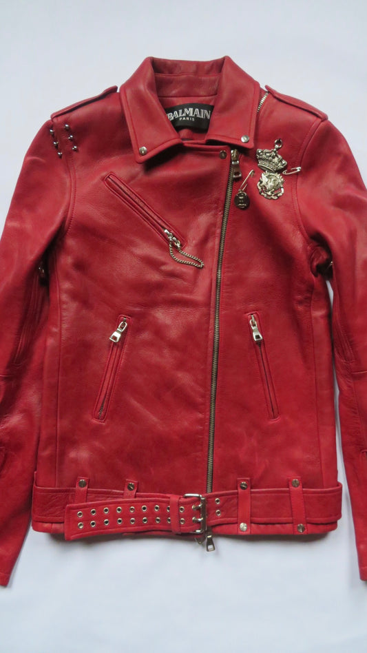 Balmain SS11 Christophe Decarnin Safety Pin Perfecto Leather Jacket