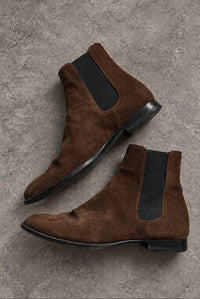 Celine FW19 Camargue Brown Suede Chelsea Boots