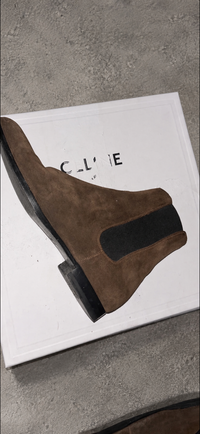 Celine FW19 Camargue Brown Suede Chelsea Boots