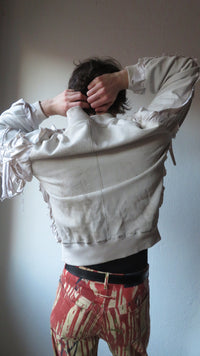Alexander Digenova White Distressed Sample Leather Jacket