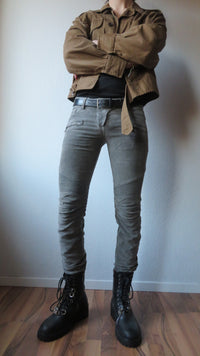 Balmain by Christophe Decarnin Grey Suede Biker Pants