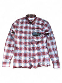 Givenchy SS17 Star Leather Patch Plaid Shirt