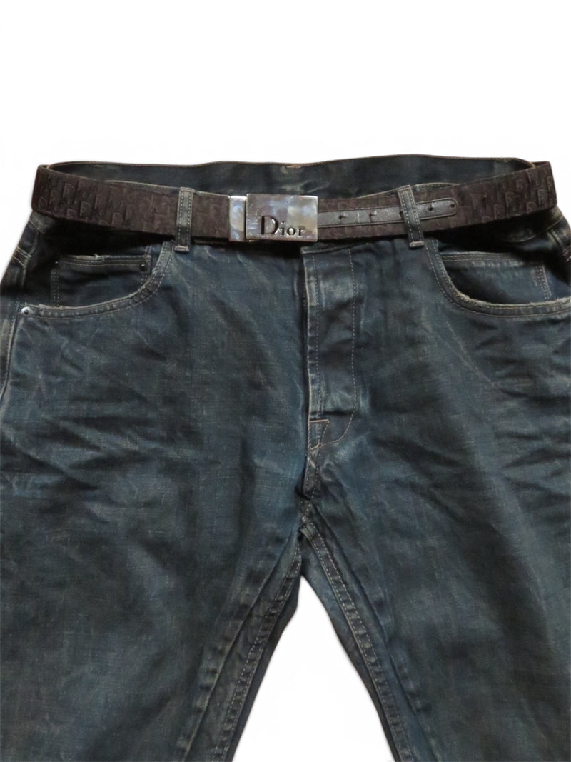 Dior SS06 Brown Monogram Logo Belt