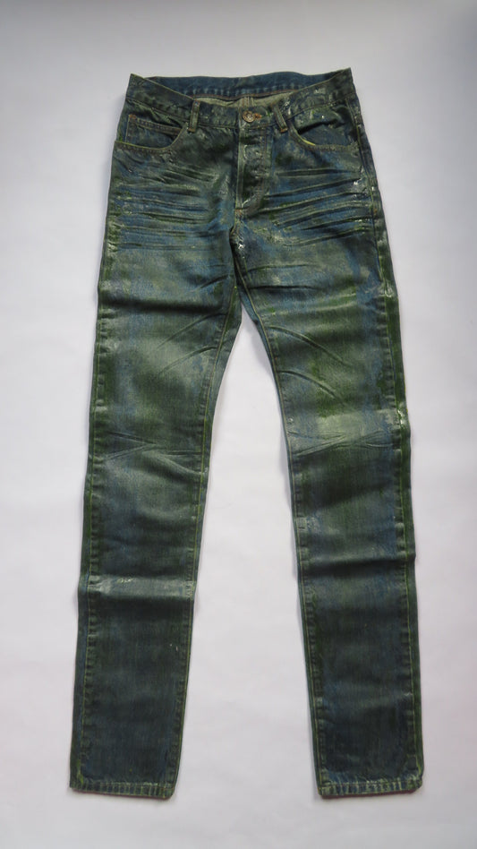 Vintage Green Waxed Denim