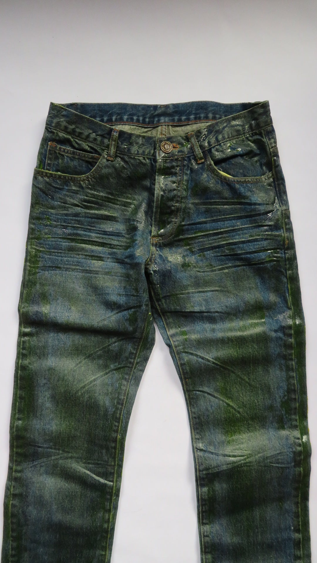 Vintage Green Waxed Denim