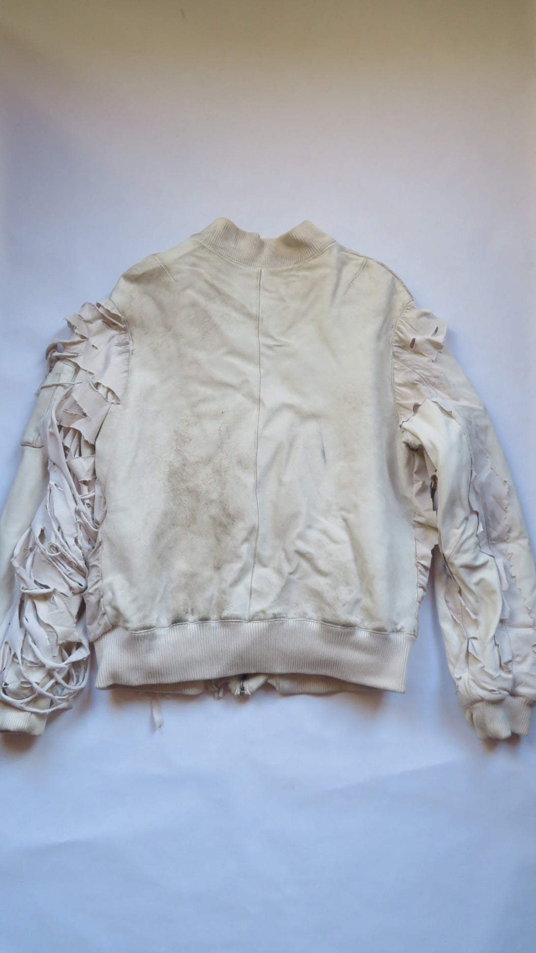 Alexander Digenova White Distressed Sample Leather Jacket