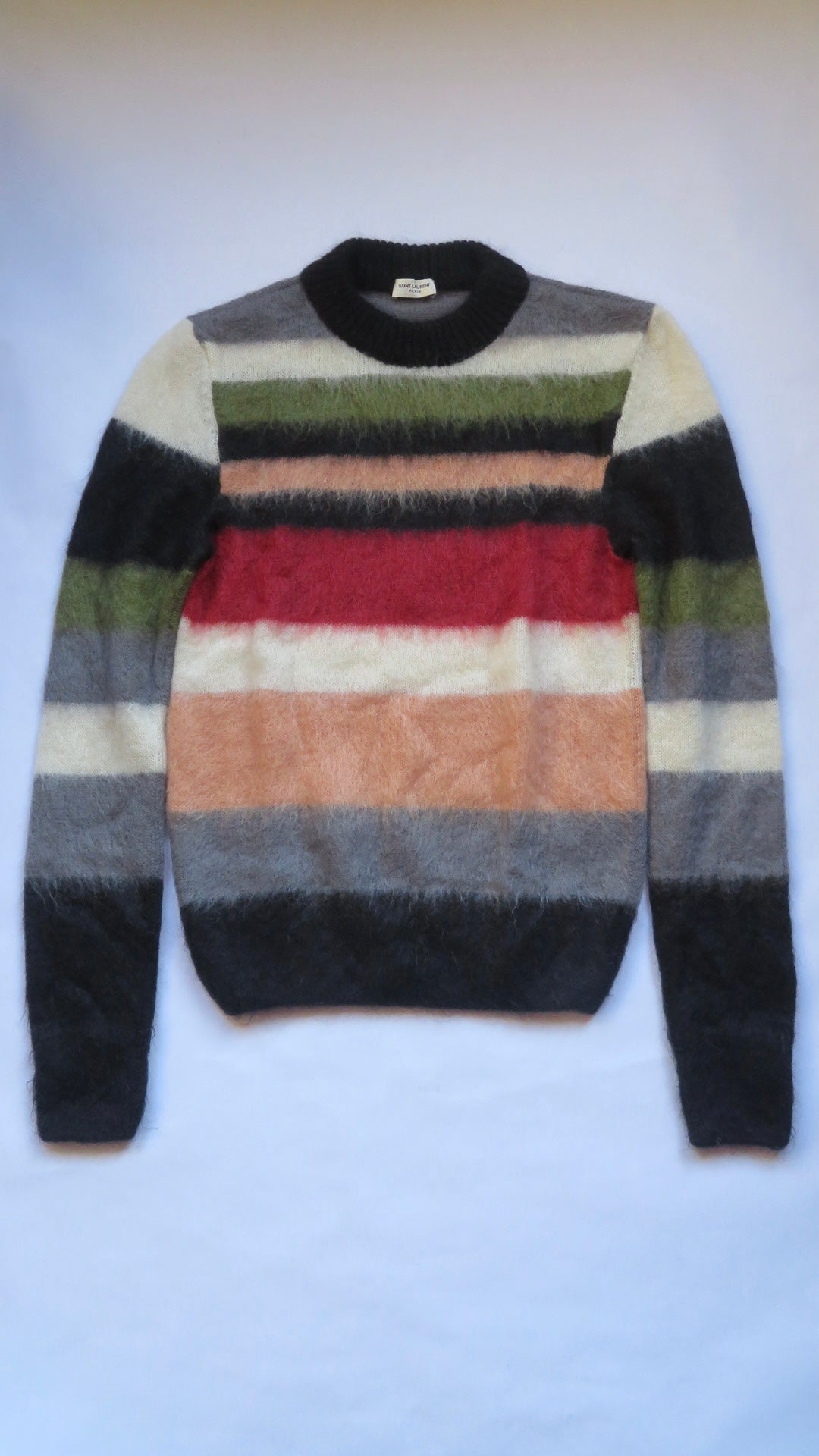 Saint Laurent Paris FW17 Striped Mohair Sweater