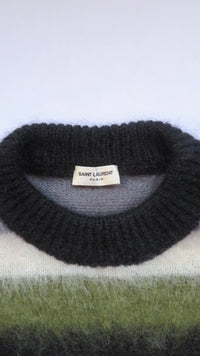 Saint Laurent Paris FW17 Striped Mohair Sweater