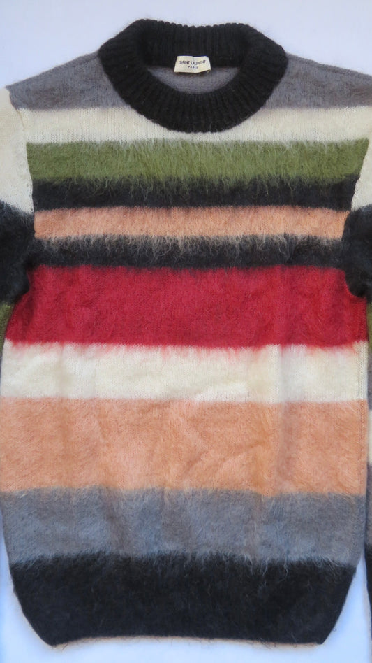 Saint Laurent Paris FW17 Striped Mohair Sweater