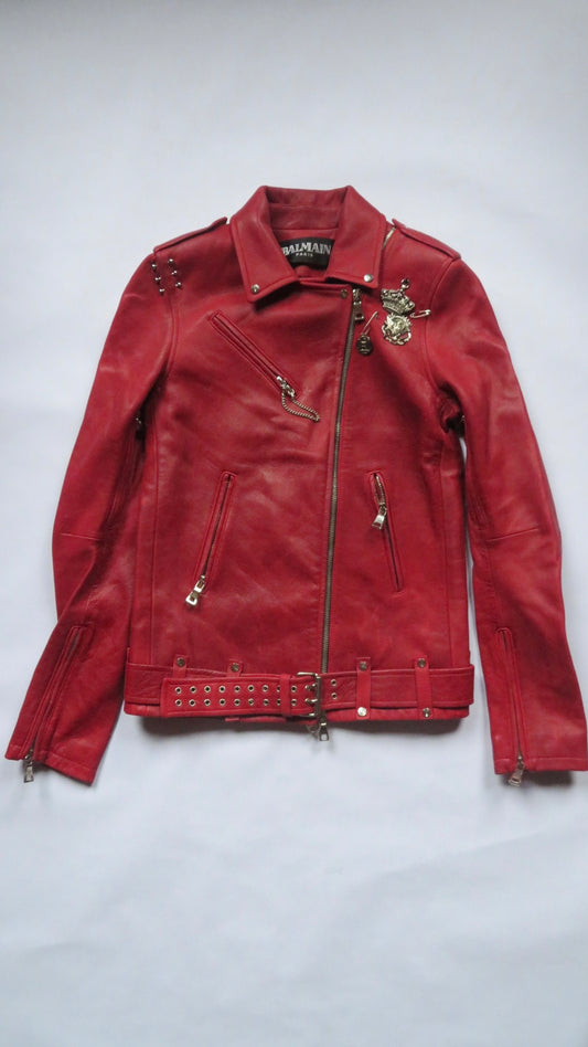 Balmain SS11 Christophe Decarnin Safety Pin Perfecto Leather Jacket