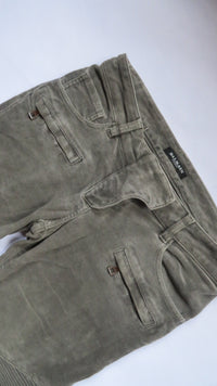 Balmain by Christophe Decarnin Grey Suede Biker Pants