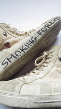 Saint Laurent Paris SS16 Joe High 'Smoking Forever' distressed sneaker