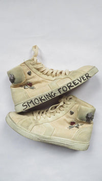 Saint Laurent Paris SS16 Joe High 'Smoking Forever' distressed sneaker