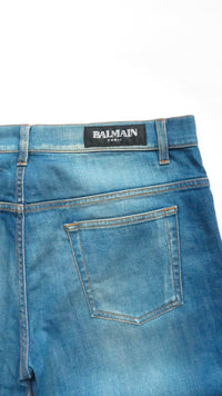 Balmain SS11 Blue Washed Whiskered Darted Denim