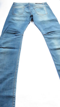 Balmain SS11 Blue Washed Whiskered Darted Denim