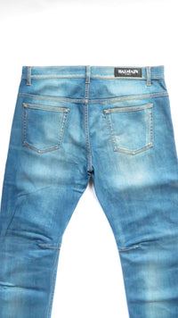 Balmain SS11 Blue Washed Whiskered Darted Denim