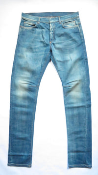 Balmain SS11 Blue Washed Whiskered Darted Denim