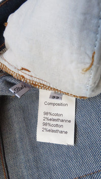 Balmain SS11 Blue Washed Whiskered Darted Denim